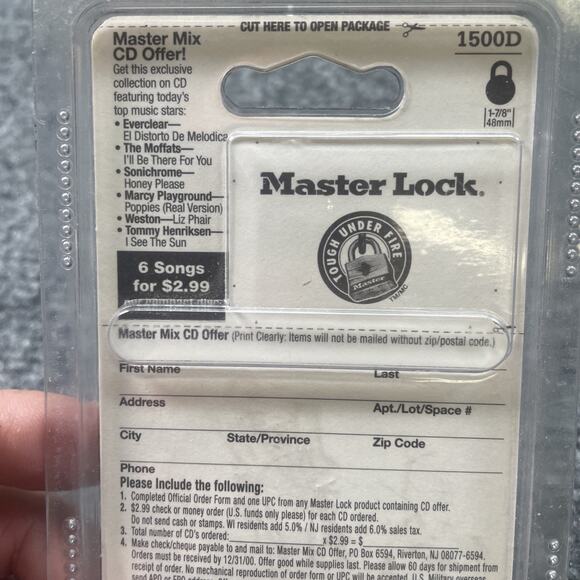 Master Lock 1500D Locker Lock Combination Anti-Shim Padlock Black New Vintage - Picture 5 of 6